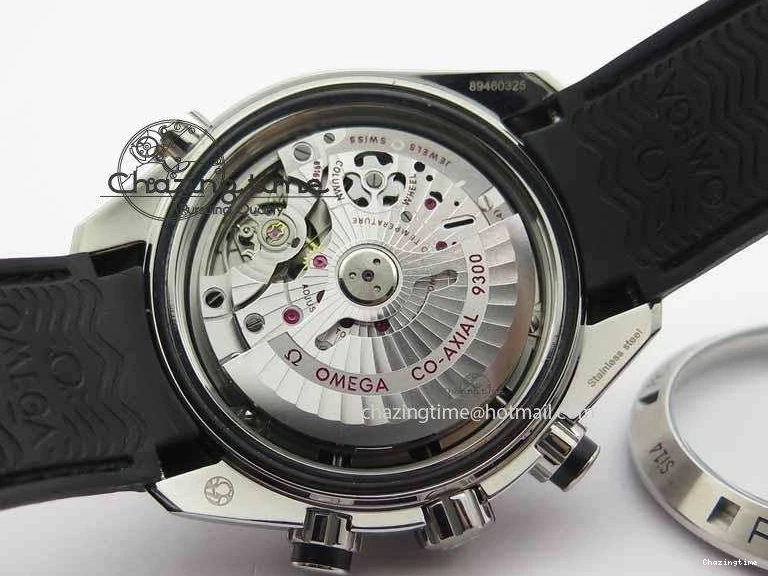 0319 Unisex Planet Ocean Master Chrono 45mm SS OM 1:1 Best Edition Black Dial On Black Rubber Strap A 8171